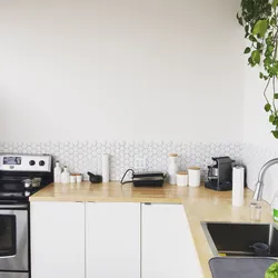 Self-adhesive wallpaper for kitchen walls photo
