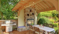 Gazebo For A Summer House With A Kitchen Photo