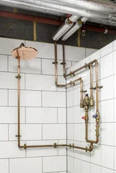 Open pipes in bathroom design