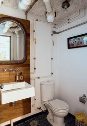 Открытые трубы в ванной дизайн
