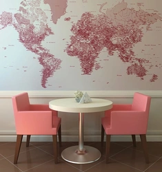 World map in the kitchen photo