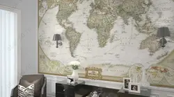 World map in the kitchen photo