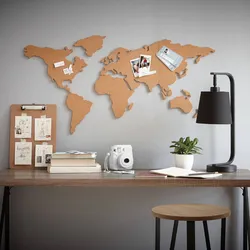 World map in the kitchen photo