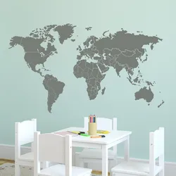 World map in the kitchen photo