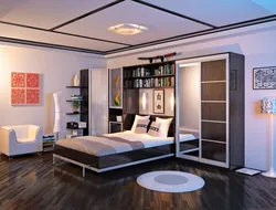 Bedroom design with transformable bed