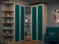 Small Corner Wardrobe In The Bedroom For Clothes Photo