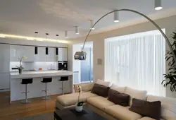 Mətbəx Oturma Otağı Dizaynında Işıq Xətləri