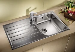 Stainless steel sink for kitchen photo