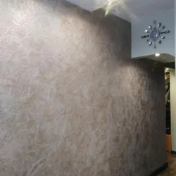 Decorative plaster for interior wall decoration in the kitchen, washable photo