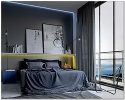 Bedroom design in graphite color