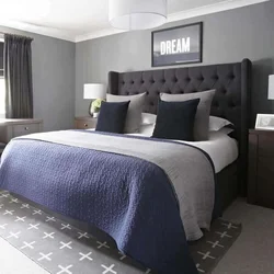 Bedroom design in graphite color