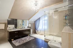 Bathroom with sloping ceiling photo