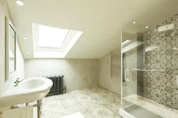 Bathroom with sloping ceiling photo