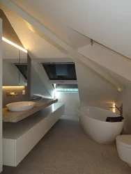 Bathroom with sloping ceiling photo