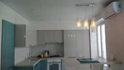 Kitchen ceiling lighting in Khrushchev photo