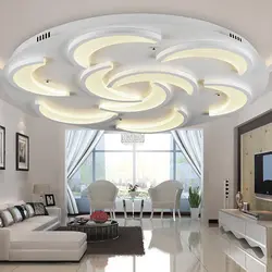 Figured ceiling in the living room design