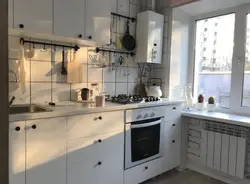 Kitchen interior with boiler and window