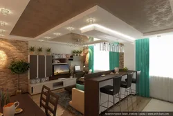 Ас үймен біріктірілген қонақ бөлмесіндегі аспалы төбелердің дизайны