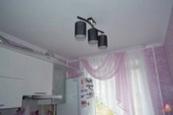 Curtains In The Kitchen With A Suspended Ceiling Photo