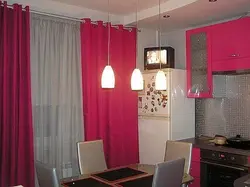 Curtains in the kitchen with a suspended ceiling photo