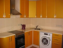 Kitchen photo design corner small with washing machine
