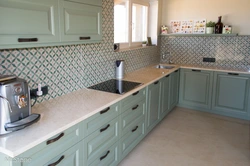 Beige kitchen countertops photo