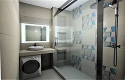 Bathroom design with rectangular tiles