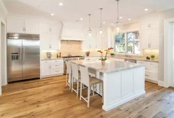 Kitchen design with wood floors