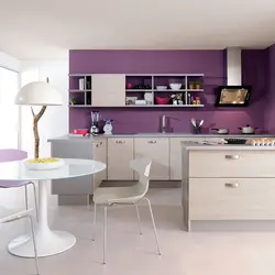 Color Combination With Lavender Color In The Kitchen Interior