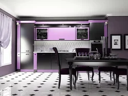 Mətbəx interyerində lavanda rəngi ilə rəng birləşməsi