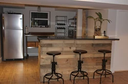 Wooden bar counters for the kitchen photo