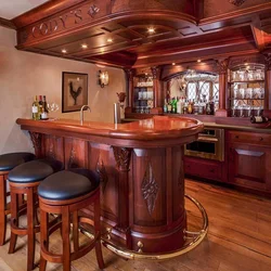 Wooden bar counters for the kitchen photo