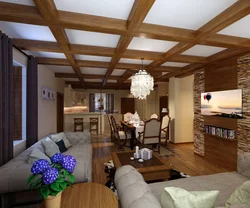 Şüaları ilə mətbəx qonaq otağı daxili