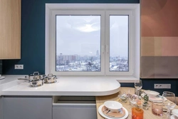 Plastic windows in the apartment in the kitchen photo