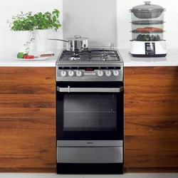 Modern gas stoves for the kitchen with oven photo