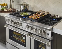 Modern gas stoves for the kitchen with oven photo