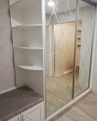 Built-in wardrobe in the hallway photo with mirrors