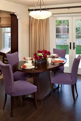 Living room interior with kitchen table