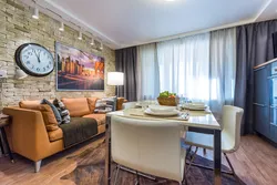 Living Room Interior With Kitchen Table