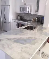 White Marquina Marble In The Kitchen Interior