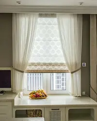 Curtains in the living room short to the window sill photo modern