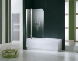 Glass curtains for bathtub photo in the interior