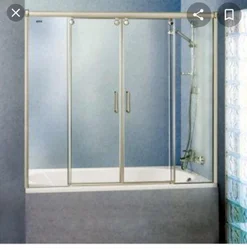Glass curtains for bathtub photo in the interior
