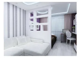 Design of a room divided into two zones bedroom