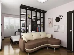Design of a room divided into two zones bedroom