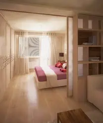 Design of a room divided into two zones bedroom