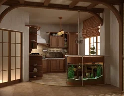 Kitchen hallway at the dacha photo