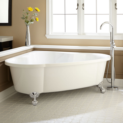 Bath design with cast iron tub