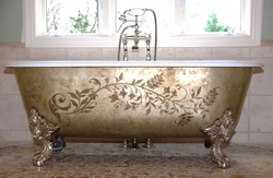 Bath design with cast iron tub