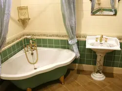 Bath design with cast iron tub